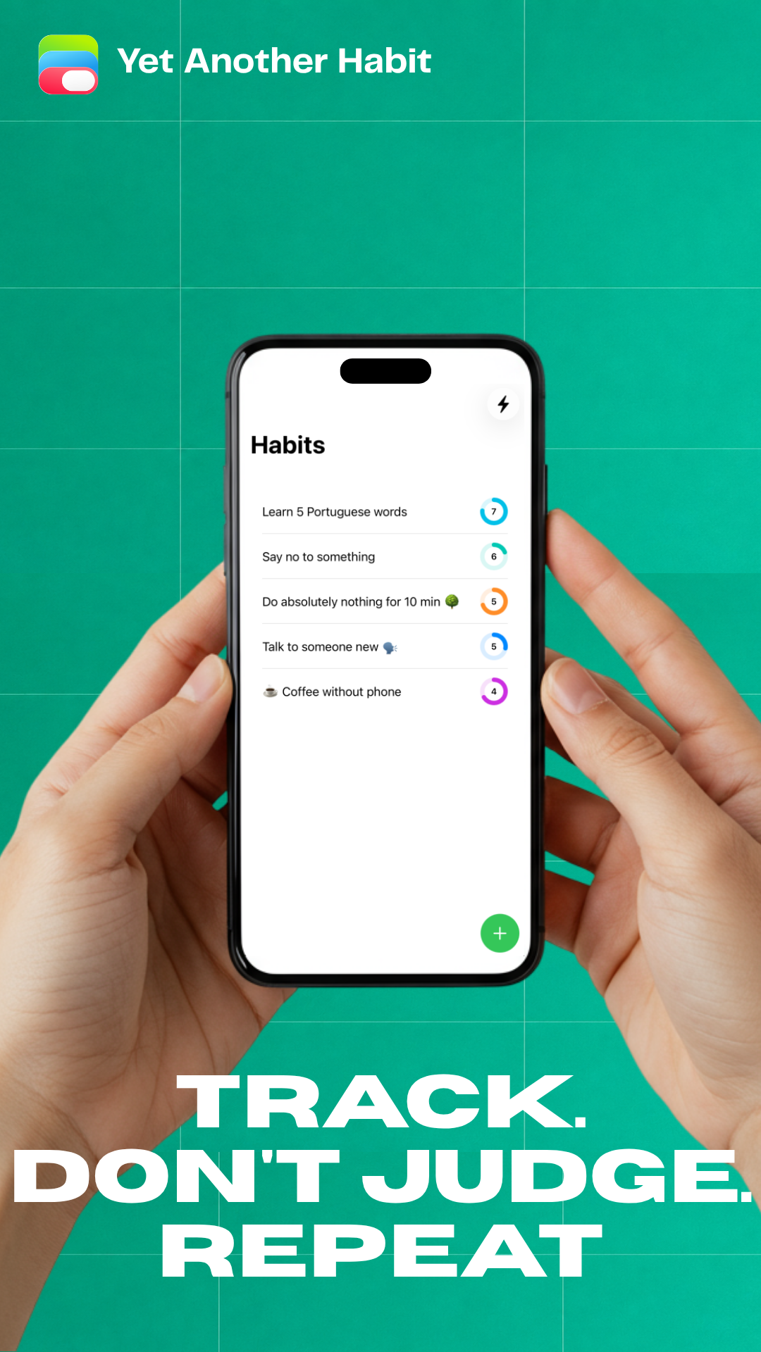 Today's habit list on Yet Another Habit